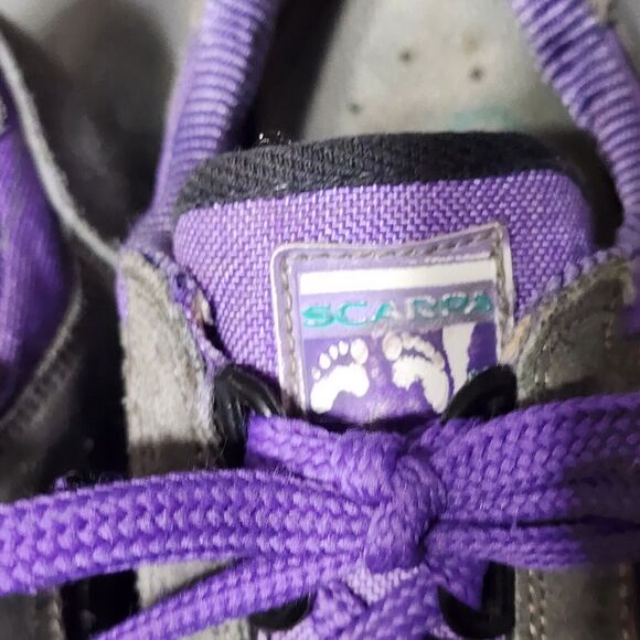 SCARPA Vibram Womens 7.5 US 39 EU Hiking Trail Athletic Shoes Gray Purple Suede - Picture 13 of 15